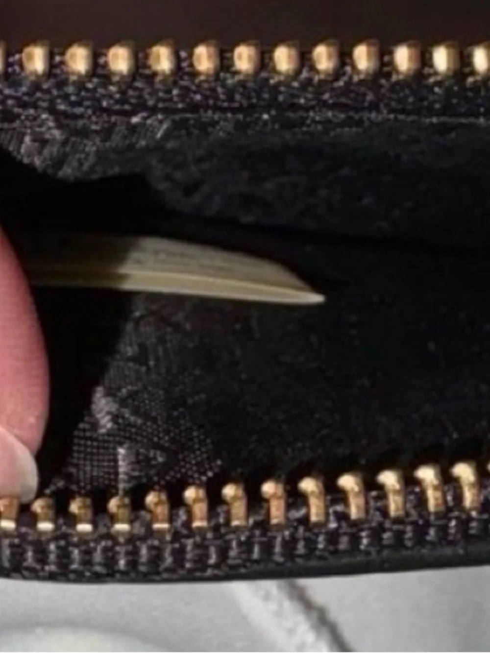 kate spade Black Leather Zip I.D.  Coin Pouch with Gold Hardware